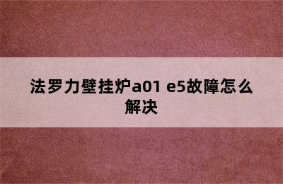 法罗力壁挂炉a01 e5故障怎么解决